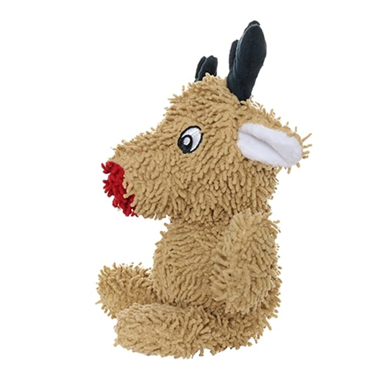 Mighty Microfibre Dog Squeaky Toy, Ball Reindeer