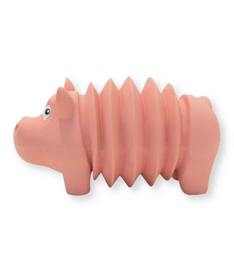 Pink Pig Grunting Latex Rubber Dog Toy