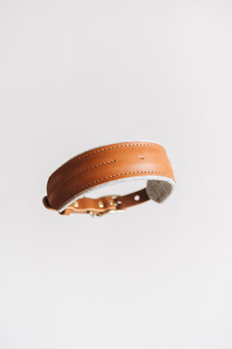 Pine Leather Dog Collar