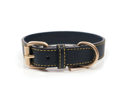 Dog Leather Collar: Sir Chuck Azul
