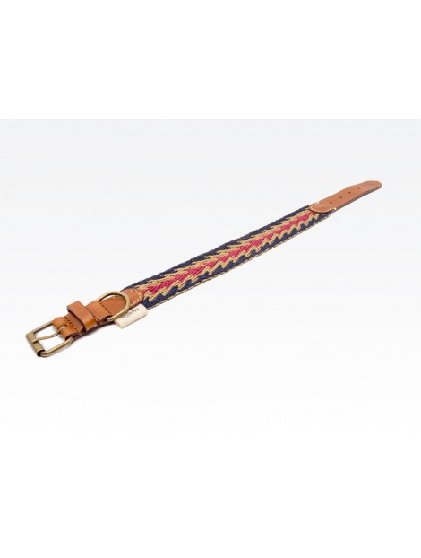 Buddys Dog Wear Peruvian Arrow Blue Cotton Dog Collar Lead Leash