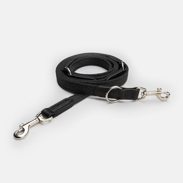 Cloud7: Tivoli Dog Leash in Canvas Leather, Black