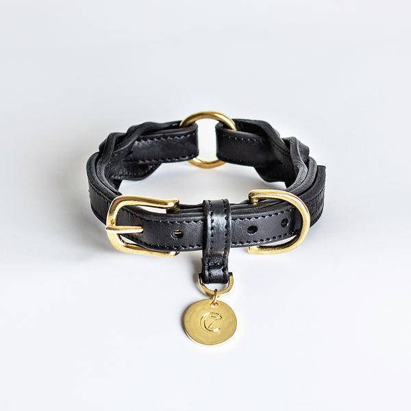 Cloud7 Dog Collar Hyde Park Black Leather