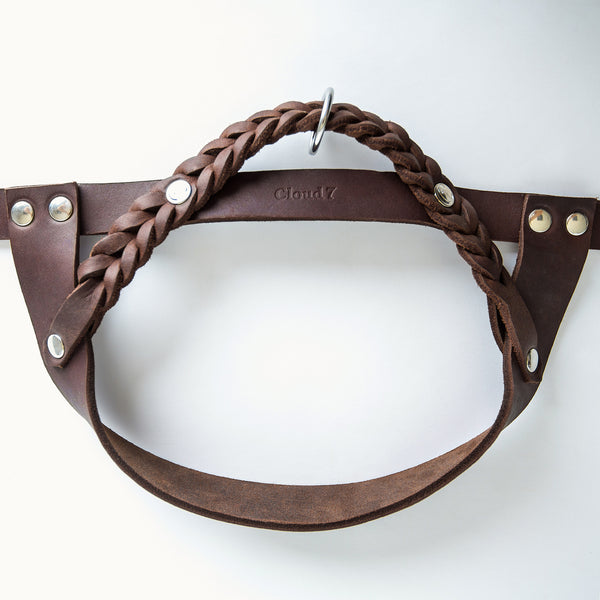 Cloud7: Central Park Saddle Brown Leather Dog Harness