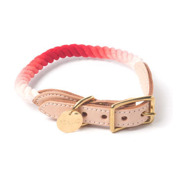 Rope and Leather Collar, Coral