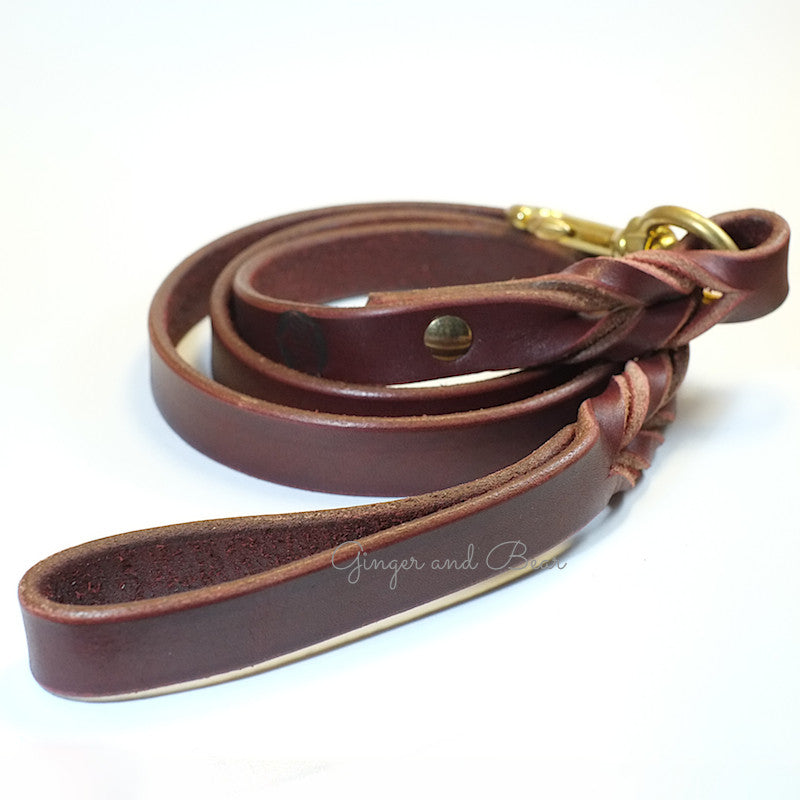 Paco Leather leash - Burgundy Brown