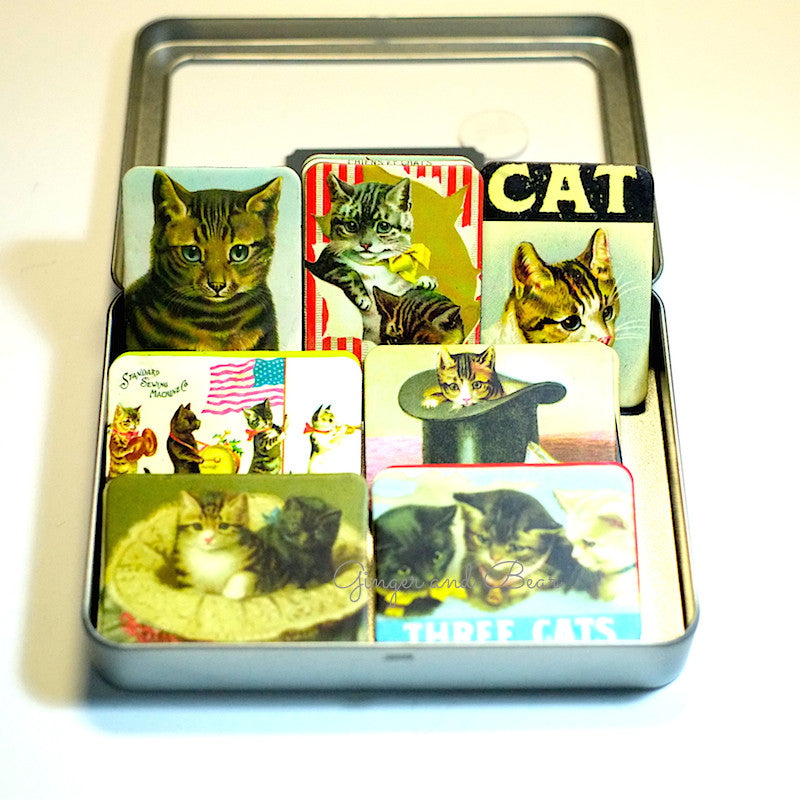 Stationery: Cavallini Vintage Cats Magnets