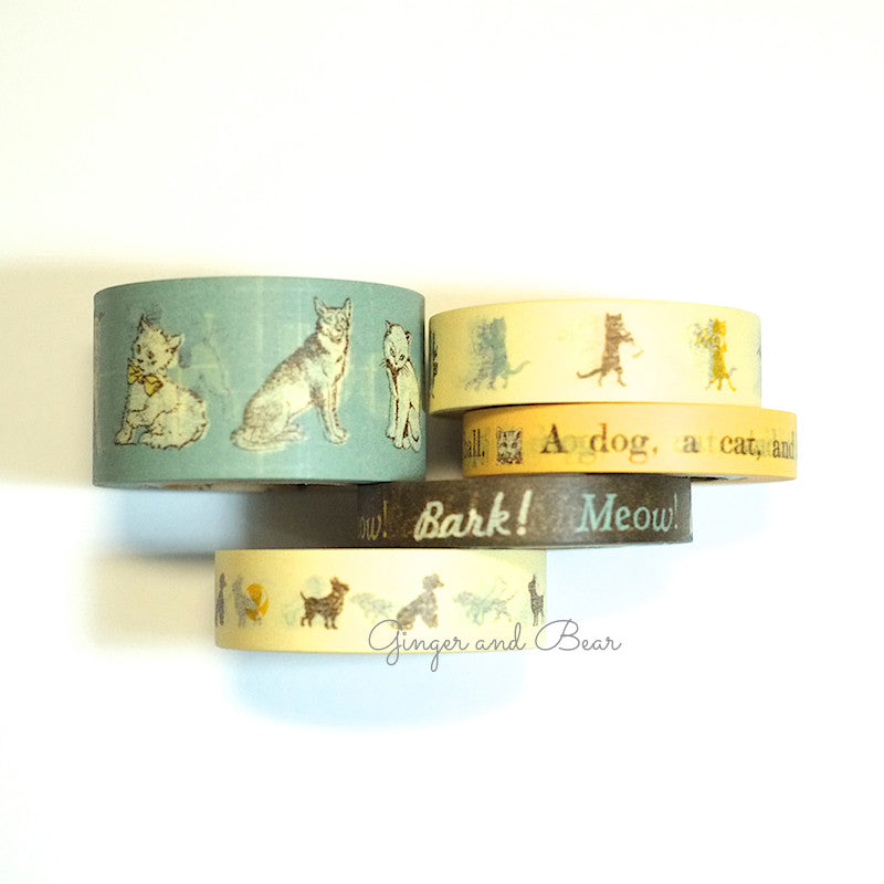 Stationery: Cavallini Vintage Dogs and Cats Paper Tape