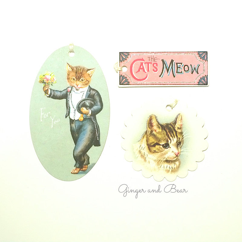 Stationery: Cavallini Vintage Cats Petite Parcel Set – Ginger and Bear