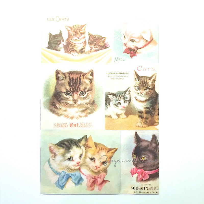 Stationery: Cavallini Vintage Cats Petite Parcel Set