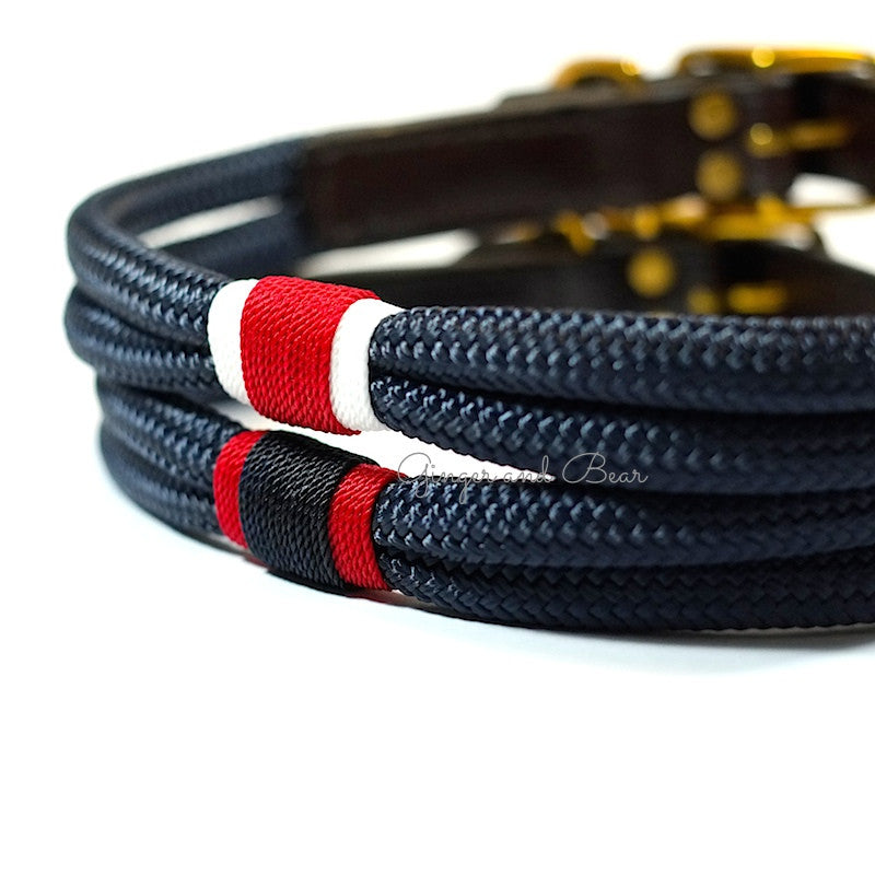 Rugged Hudson Collar: Red&White Navy