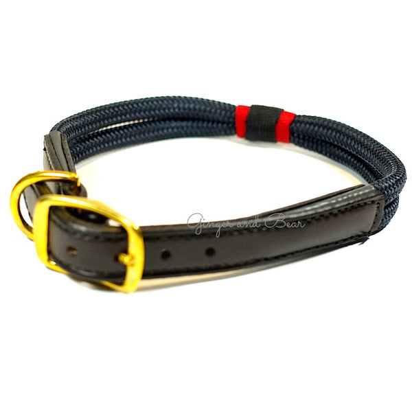 Rugged Hudson Collar: Patriot Navy with Leather buckle