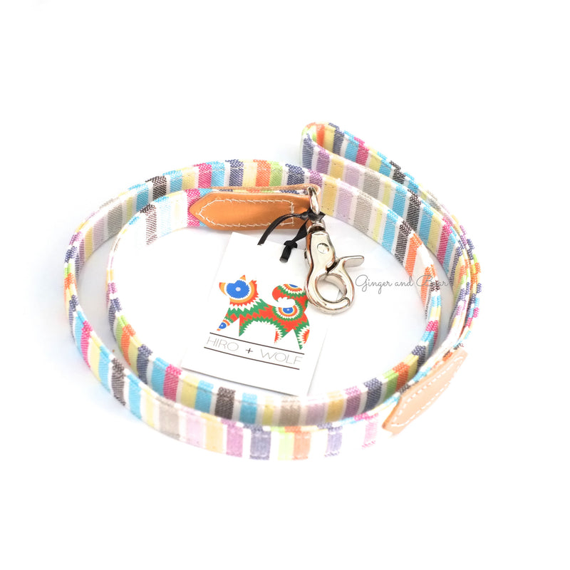 Hiro+Wolf Classic leash: Pastel Stripe Kikoi