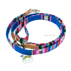 Hiro+Wolf Hands-free leash: Blue Inca