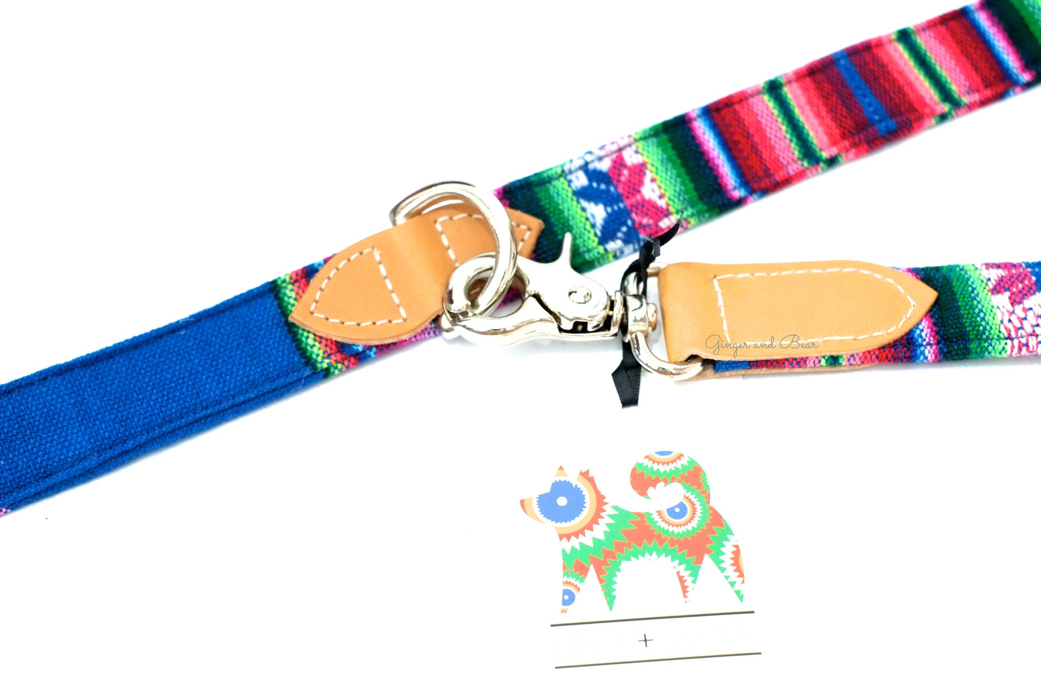 Hiro+Wolf Hands-free leash: Blue Inca