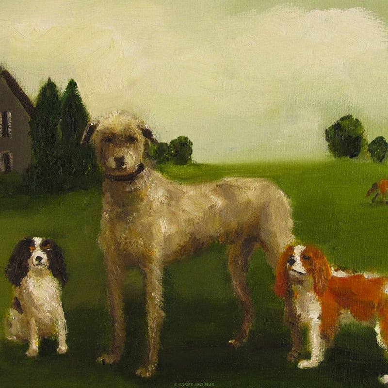 Art print, The Dogs Of Black Walnut Manor- Gertie, Douglas, and Little Bess