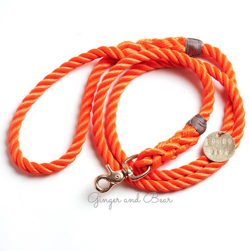 Standard Rope Leash, Orange