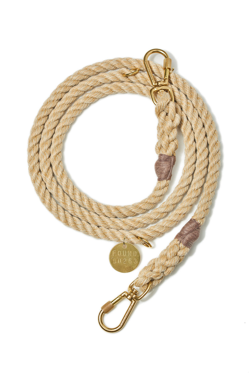 Found My Animal Rope leash Jute Light Tan for Dogs