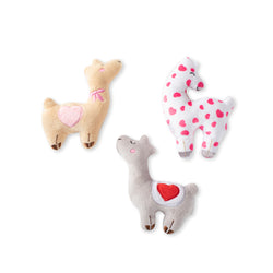 Mini Valentine Llamas, Dog Squeaky Plush toy