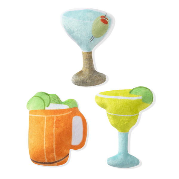 Mini Cocktails, Dog Squeaky Plush toy