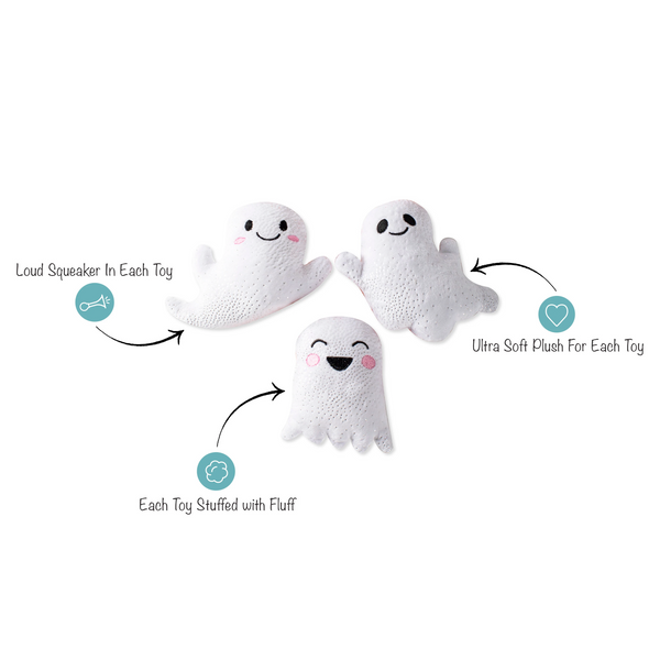 Mini Ghosts, Dog Squeaky Plush toy