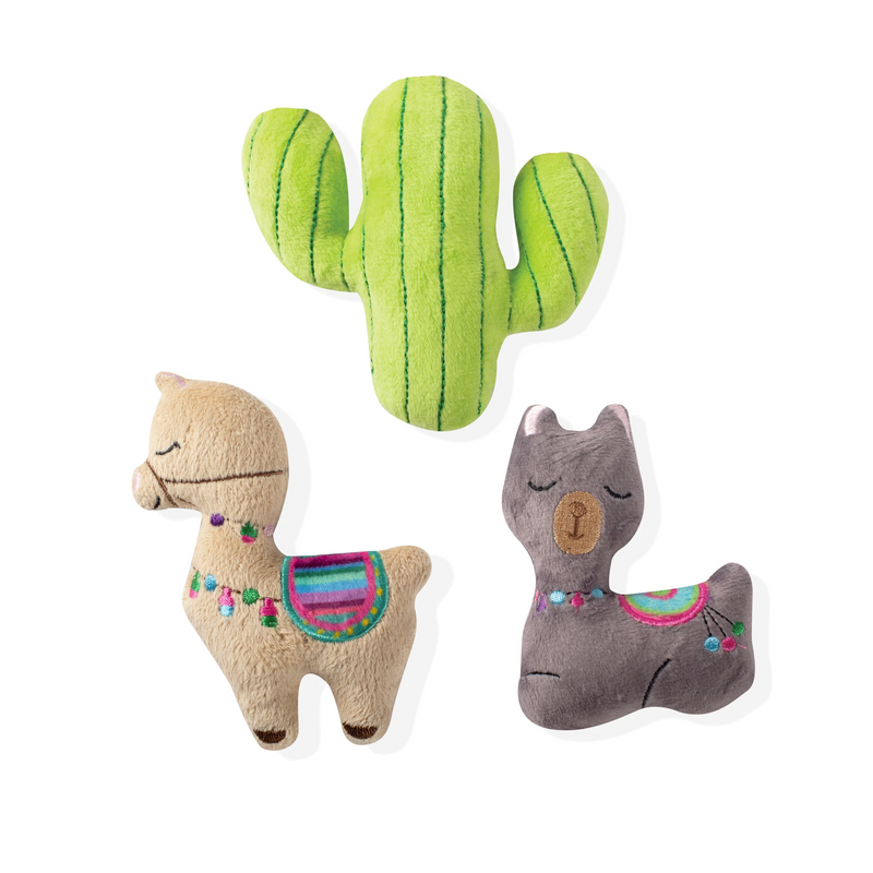 Mini Llama Cactus, Dog Squeaky Plush toy