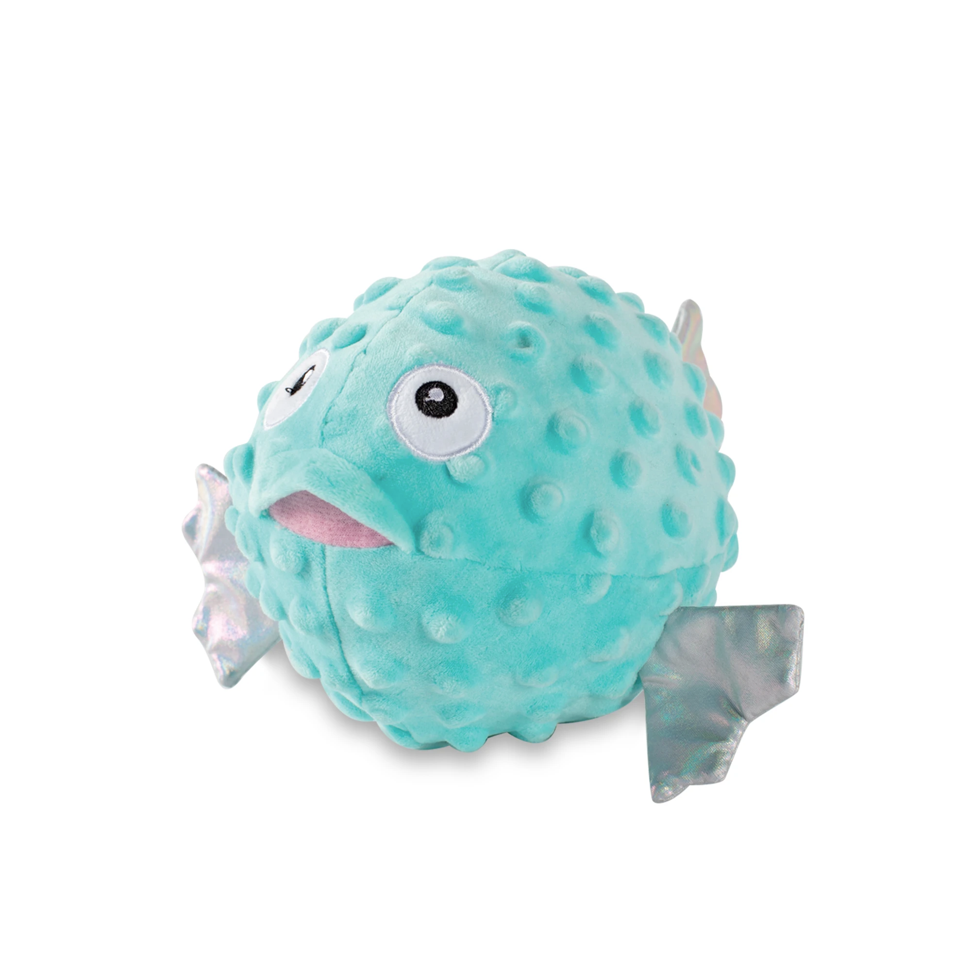 Puffed Up Puffer Fish, Squeaky Plush Dog toy