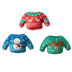Mini Snuggle is Real Christmas Sweaters, Dog Squeaky Plush toy