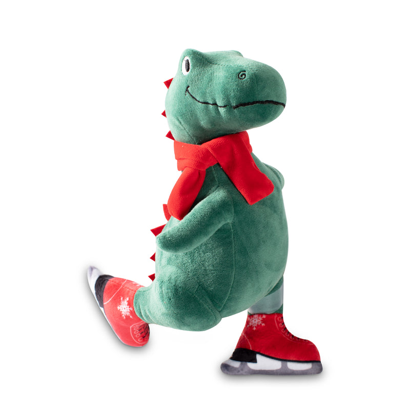 Ice Skating T-Rex, Dog Squeaky Plush toy
