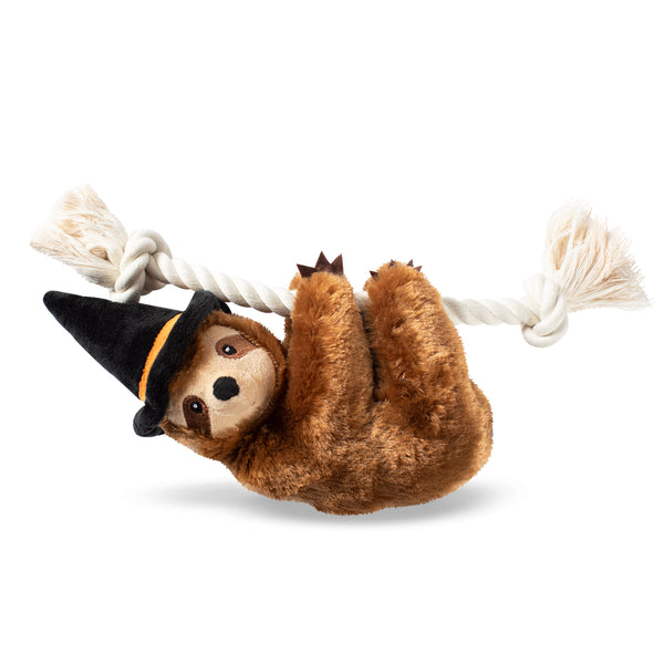 Witchy Sloth on a Rope, Dog Squeaky Plush toy