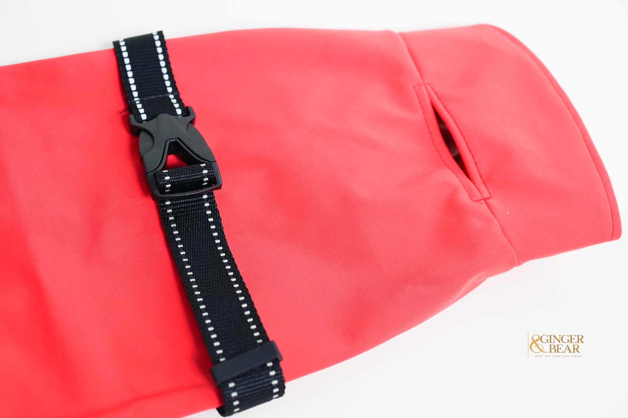 The Rain Paw, raincoat for Dogs, in Red and Graphite