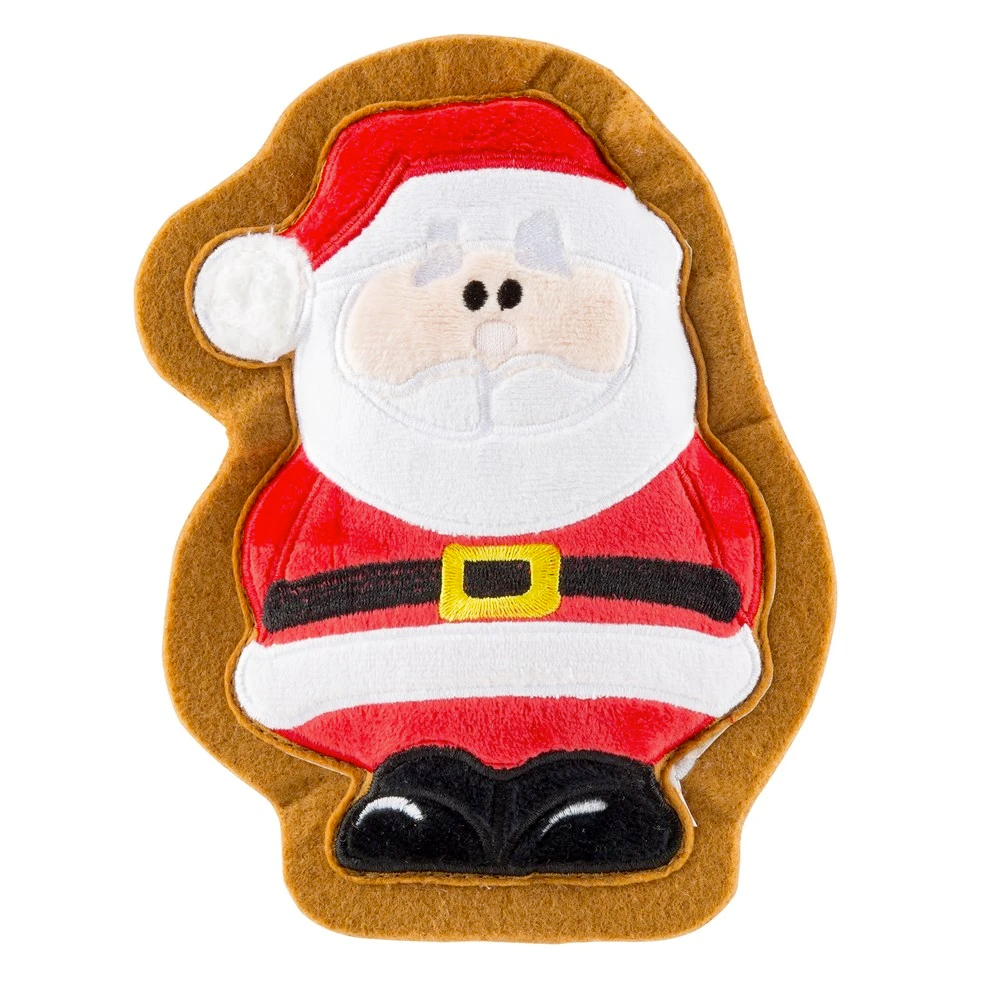 Santa Claus Holiday Cookie, Squeaky Plush Dog Toy