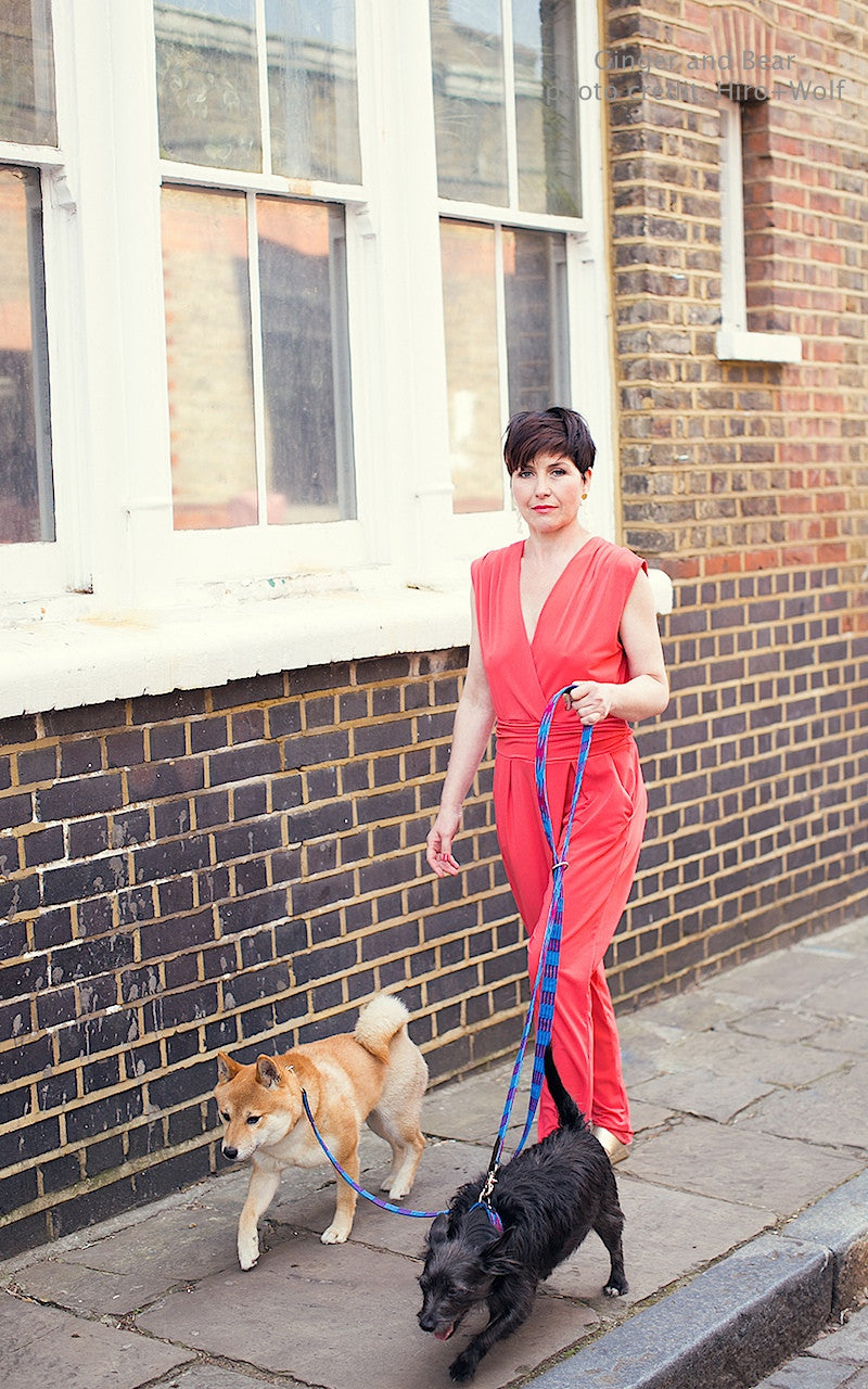 Hiro+Wolf Hands-free leash: Blue Inca