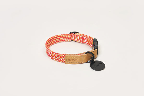 We are Tight: Ribbon Dog Collar, Cherry Twizzle