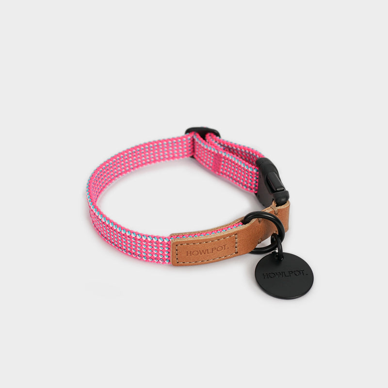 We are Tight: Ribbon Dog Collar, Flamingo