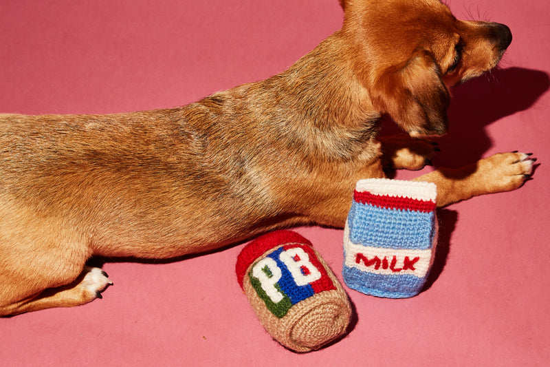 Dog Toy: Hand Knitted Peanut Butter