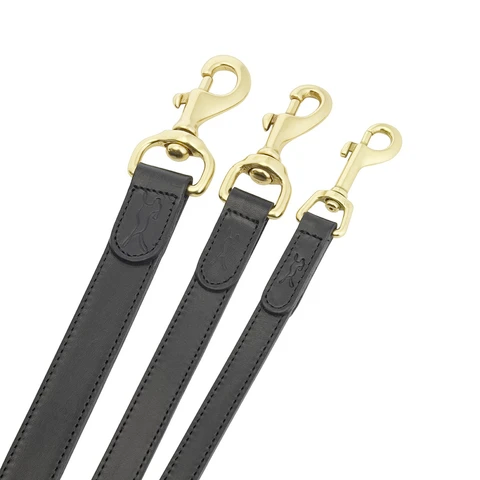 LISH Coopers Black Luxe Italian Leather Dog Lead