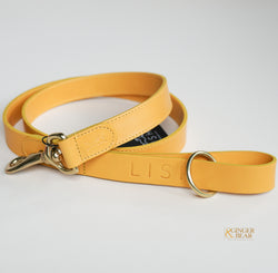 LISH Coopers Lemon Yellow Italian Leather Dog Lead