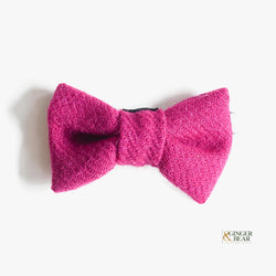 LISH Dog Bow Tie, Dora Magenta Pink Harris Tweed