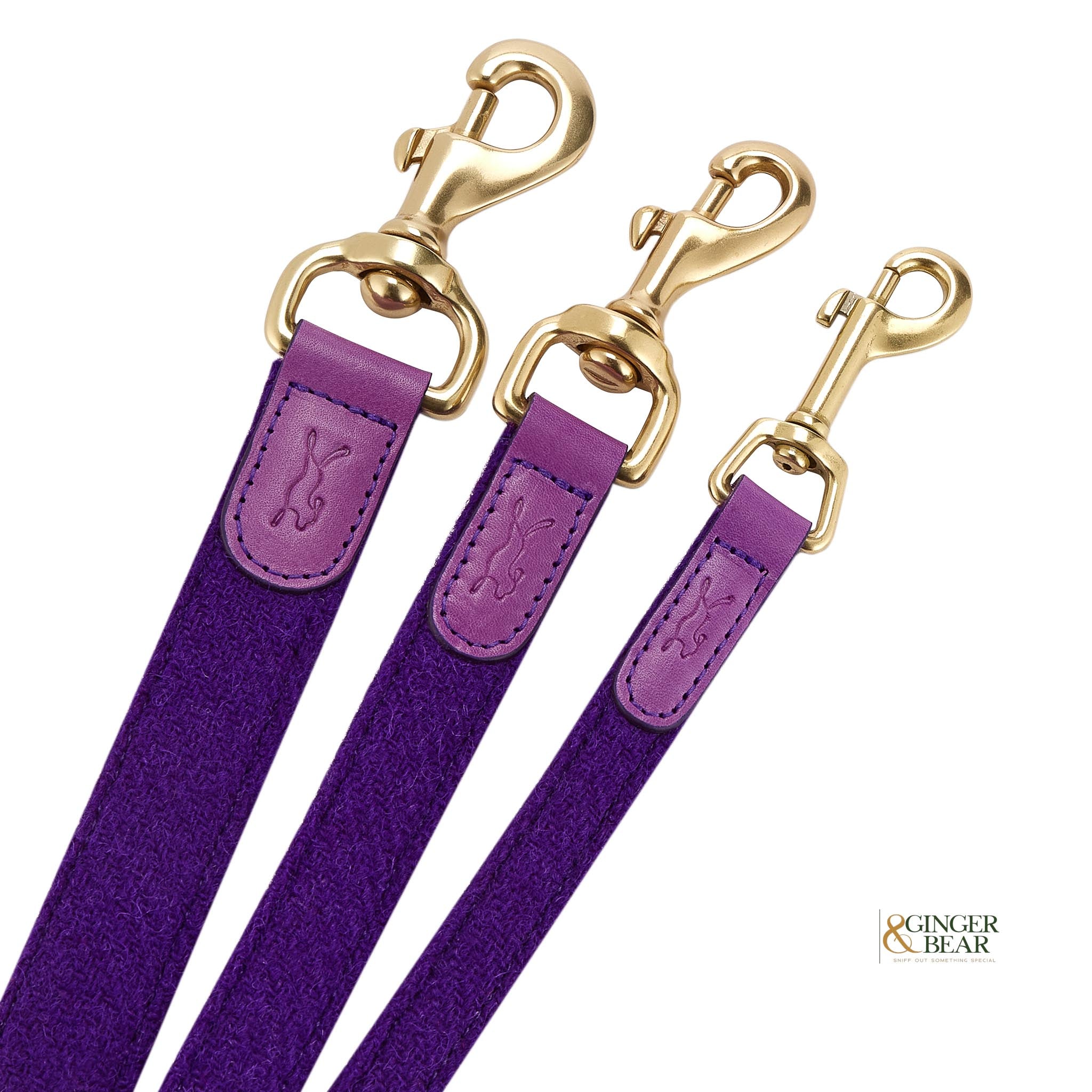 LISH Ada Violet Purple Harris Tweed Dog Lead