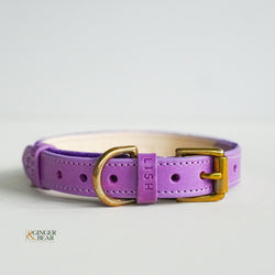 LISH Ada Violet Purple Harris Tweed Dog Collar