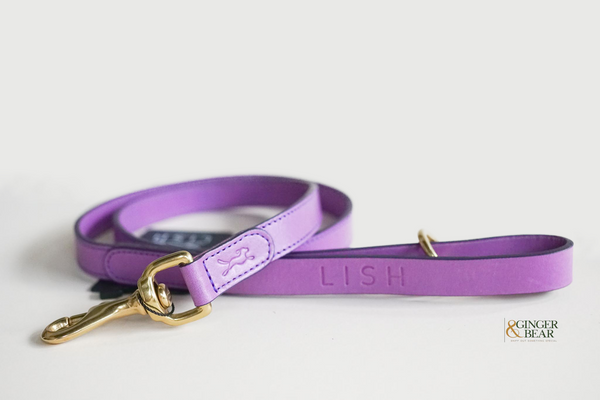LISH Coopers Violet Purple Italian Leather Dog Lead