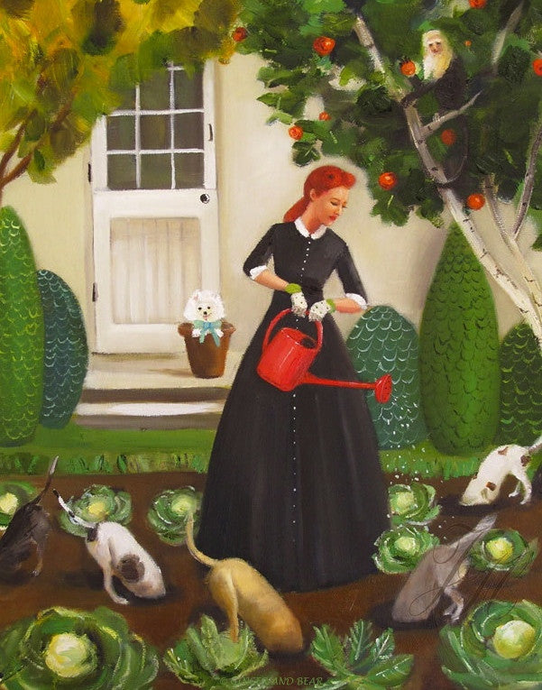 Art print, Miss Moon Was A Dog Governess. Lesson Eighteen: Nurture The Environment And You Will Never Be Hungry.