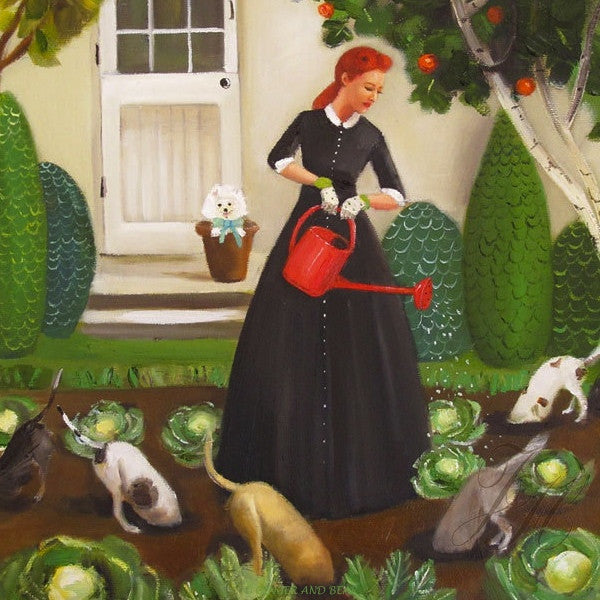Art print, Miss Moon Was A Dog Governess. Lesson Eighteen: Nurture The Environment And You Will Never Be Hungry.