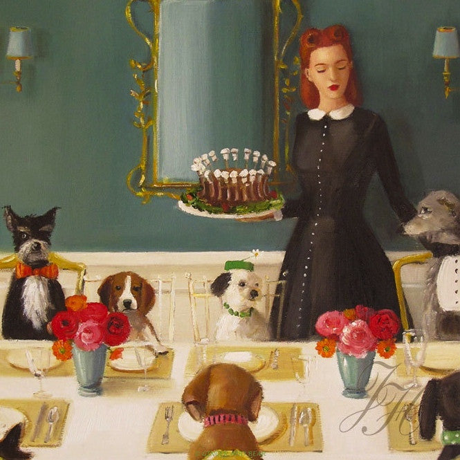 Art print, Miss Moon Was A Dog Governess. Lesson Four: A Well- Mannered Dog Is A Well- Bred Dog.