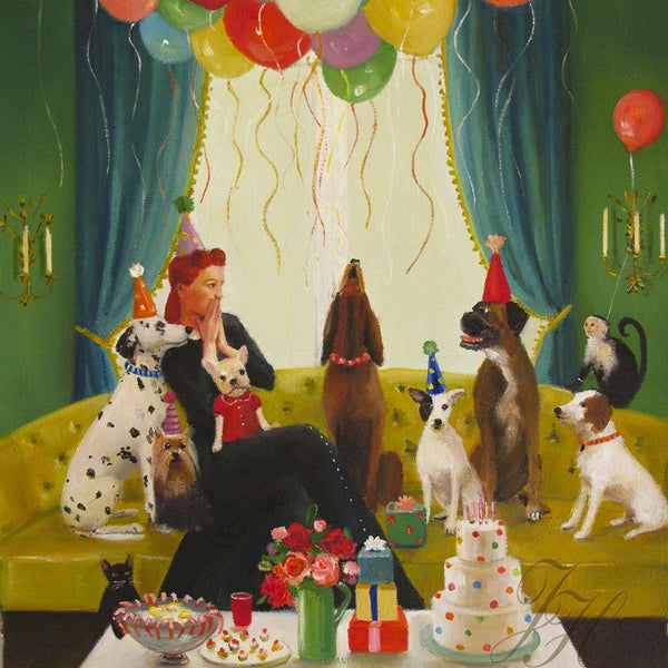 Art print, Miss Moon Was A Dog Governess. Lesson Sixteen: Practice The Art Of Good Conversation; Listen More Than You Speak.