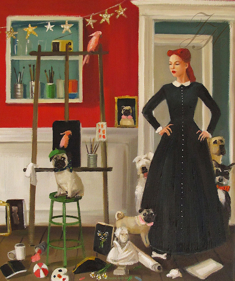 Art print, Miss Moon Was A Dog Governess. Lesson Eleven: A Tidy Space Is A Welcoming Place.