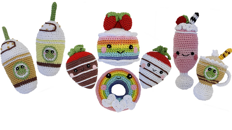 Organic Cotton Crocheted Dog toys, Sweet Tooth