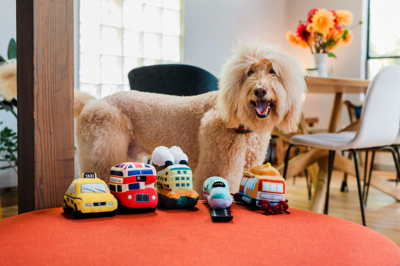 P.L.A.Y. Canine Commute Plush Dog toys: San Pupcisco Cable Car