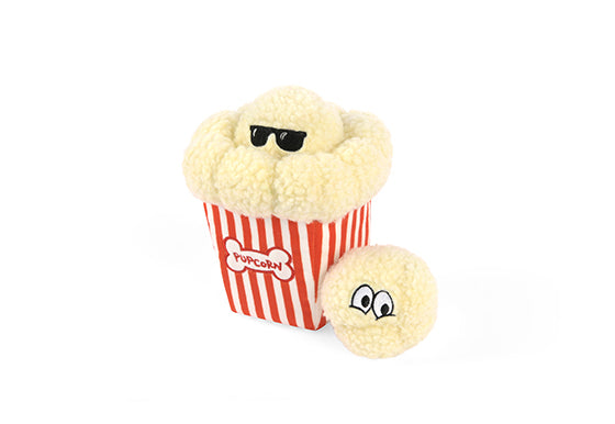 Hollywoof Cinema Squeaky Plush Dog toys, Poppin' Popcorn